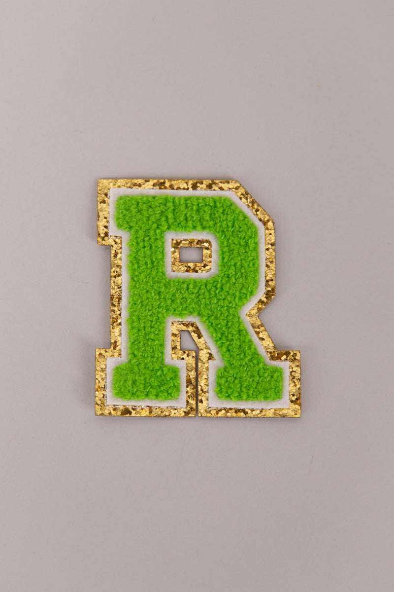 Chenille Adhesive Patch Letters - Green 5.5cm、mySite、hinf8tx79
