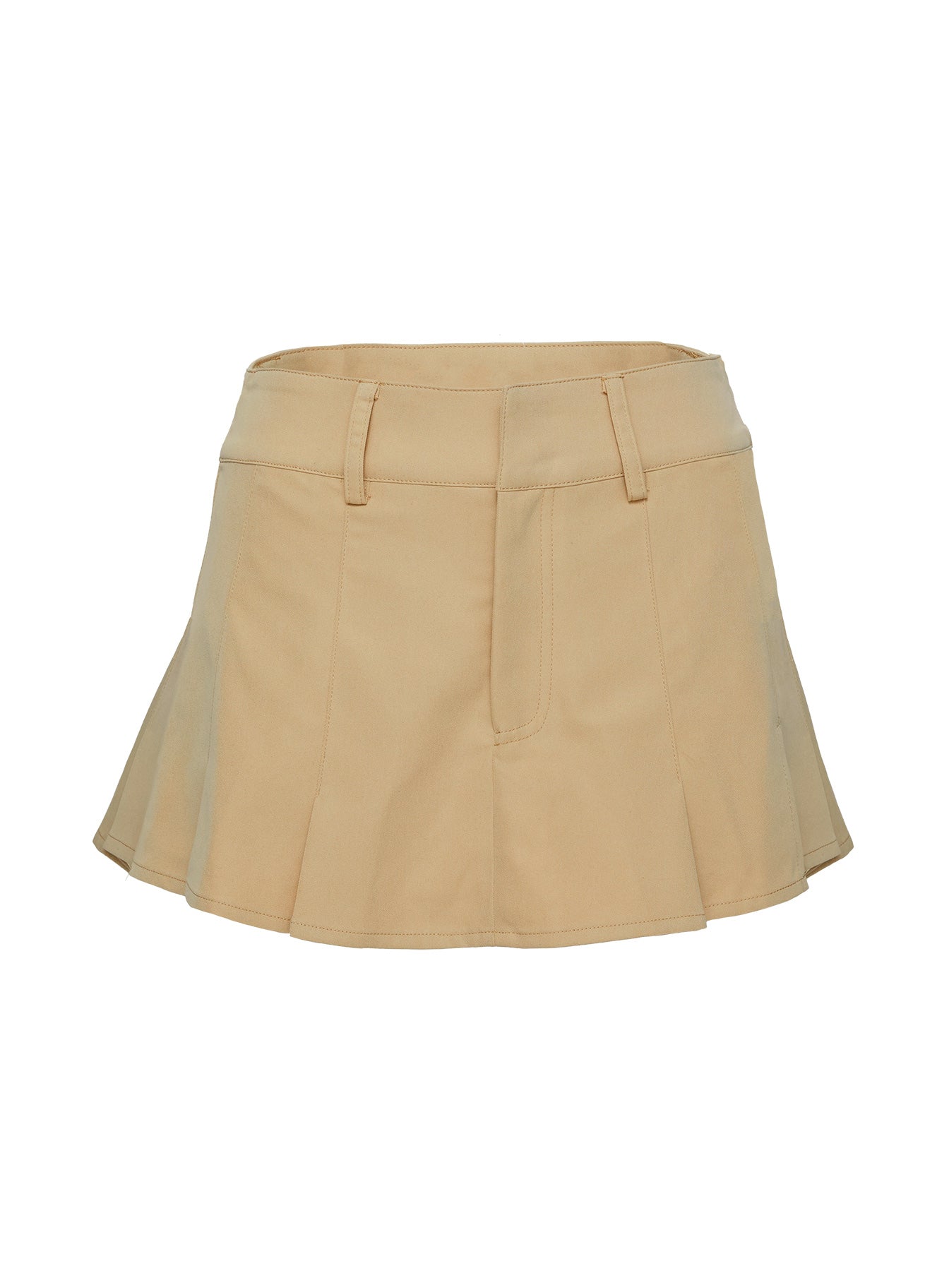 Calianna Pleated Mini Skort Camel、mySite、solidvoid