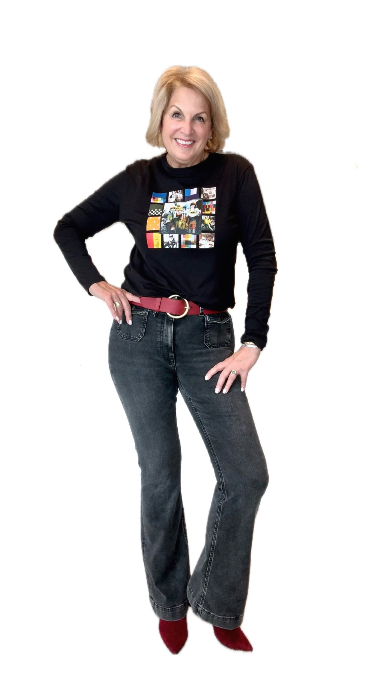 Suzi Roher Catherine Printed Long Sleeve Tee, Twist & Shout - Final Sale、mySite、noshort