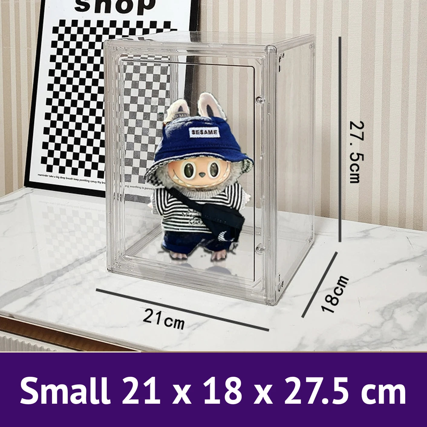  Clear Display Shelf, Protective Dust-proof Display Container Perfect for POP MART Labubu Plush Toys、mySite、greenlandpopulation