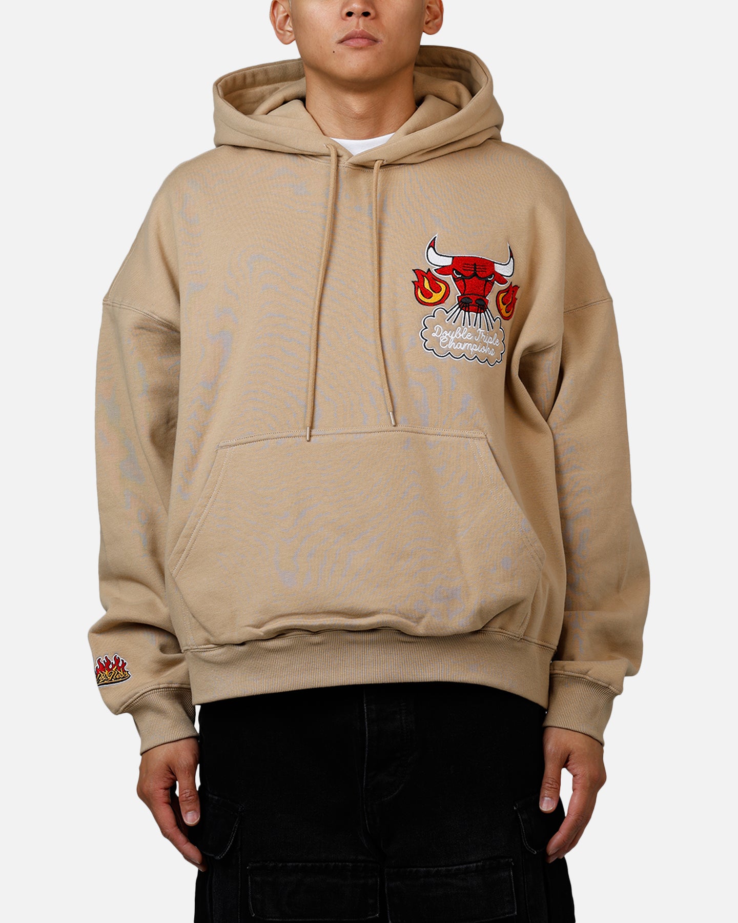 Mitchell & Ness Chicago Bulls Fireball Hoodie Tan、mySite、zt4zffjzw