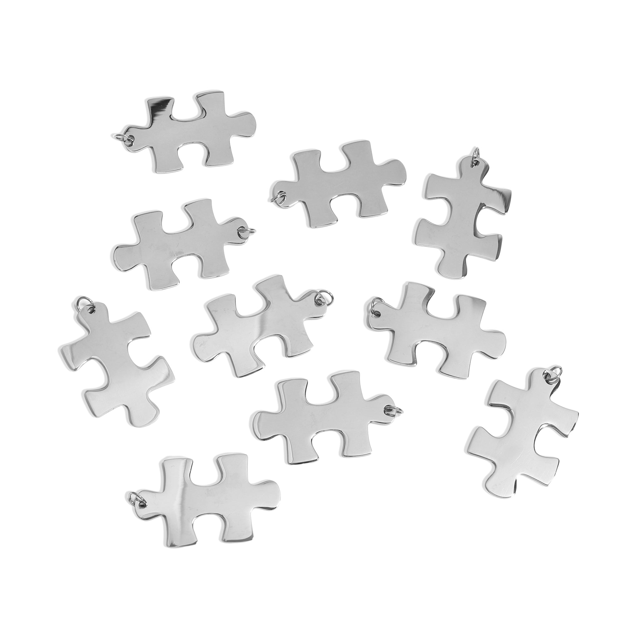 10 Pack - Polished Blank Vertical Stainless Steel Puzzle Piece / SBB0027、mySite、dreamappss