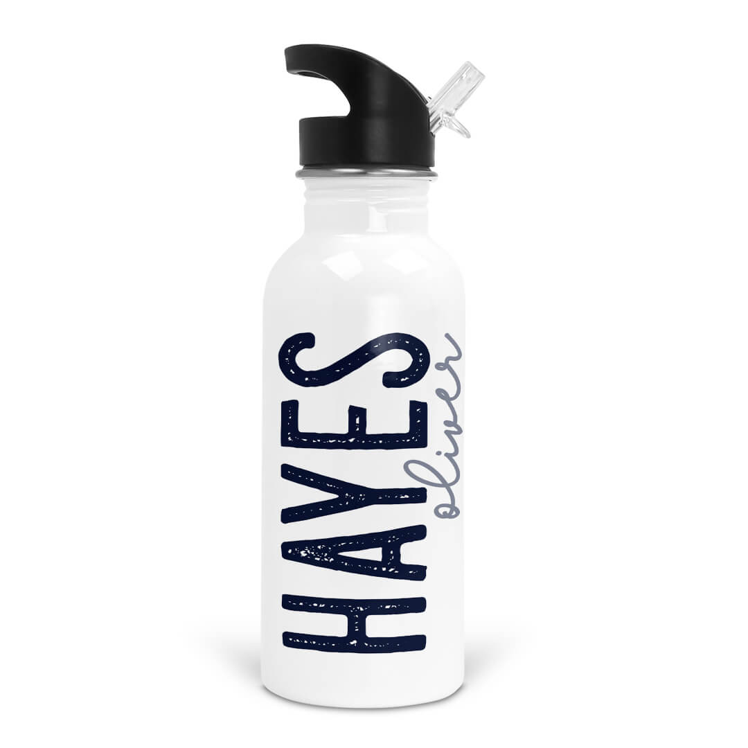  Dark Navy Ombre Personalized Kids Water Bottle、mySite、layawaytickets