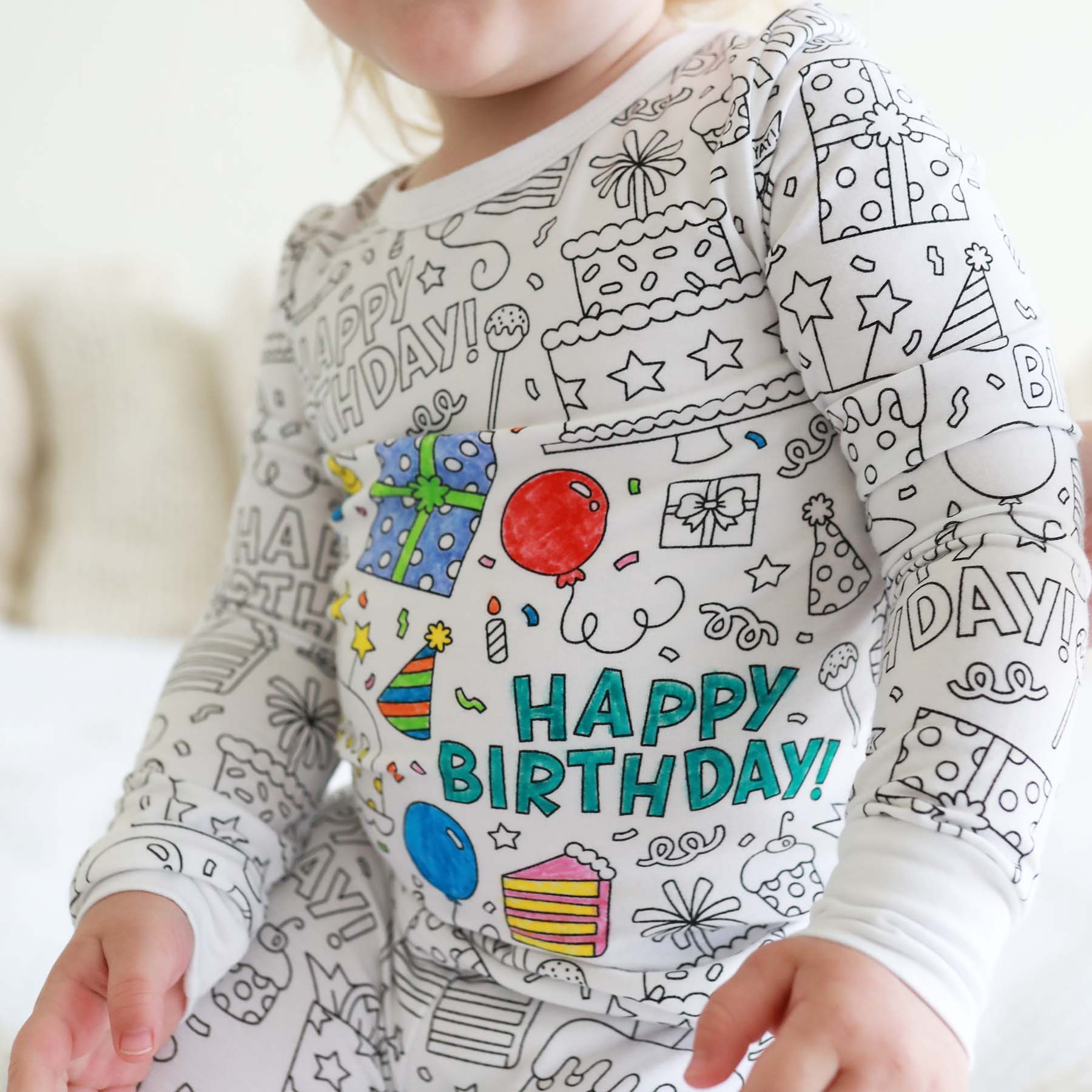  Colorable Two Piece Pajama Set | Birthday Celebration、mySite、layawaytickets