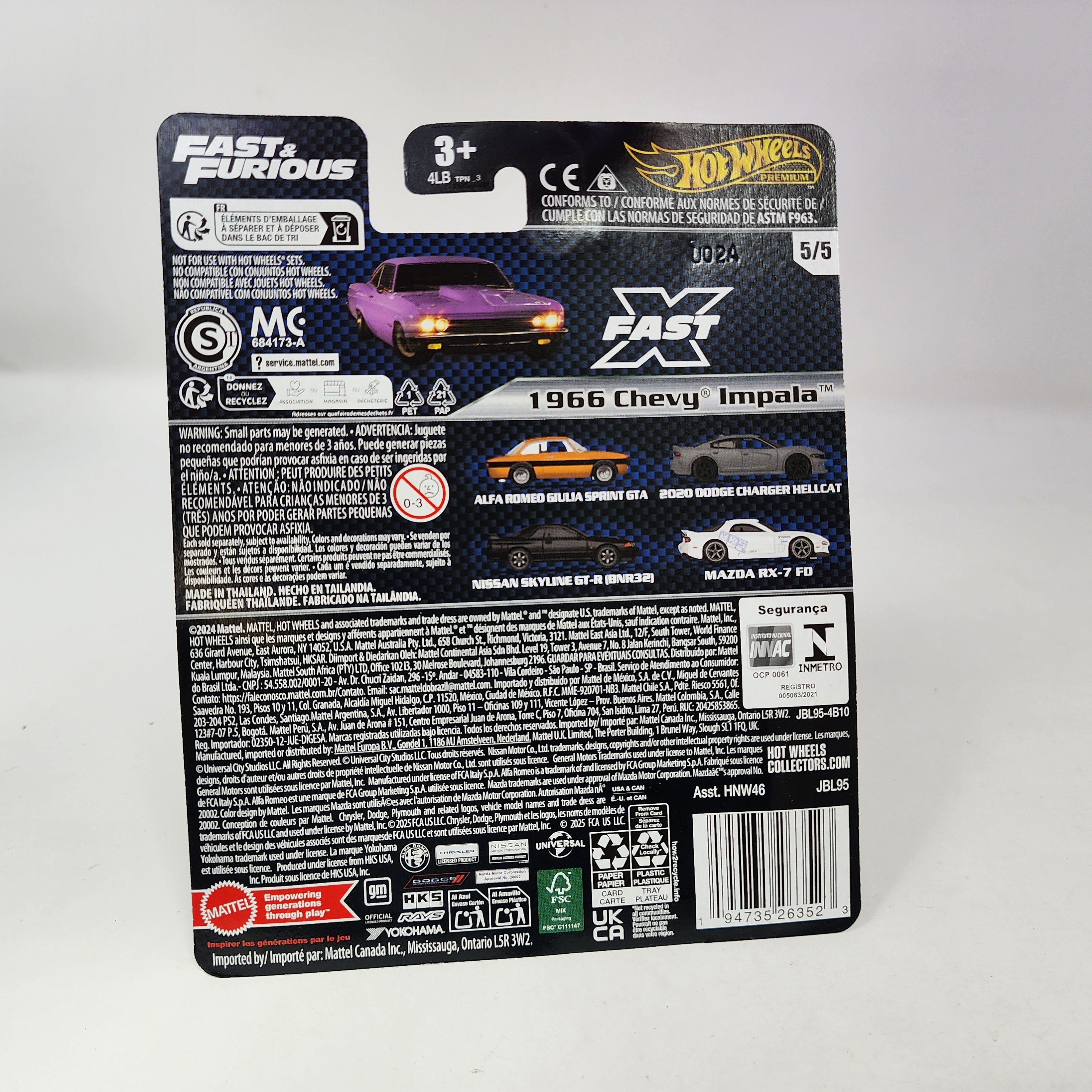 1966 Chevy Impala 5/5 * 2025 Hot Wheels Fast & Furious Case K、mySite、hgirdovlk
