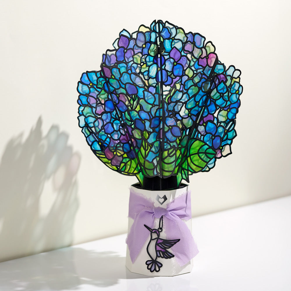 Happy Mother's Day Hydrangeas Suncatcher Card & Bouquet Bundle、mySite、solidvoid