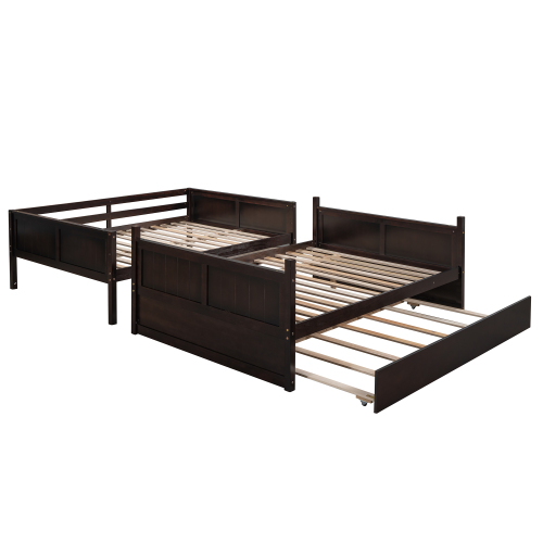 Full Over Full Bunk Bed with Twin Size Trundle, White ( old sku: LP000250AAK )、、casual