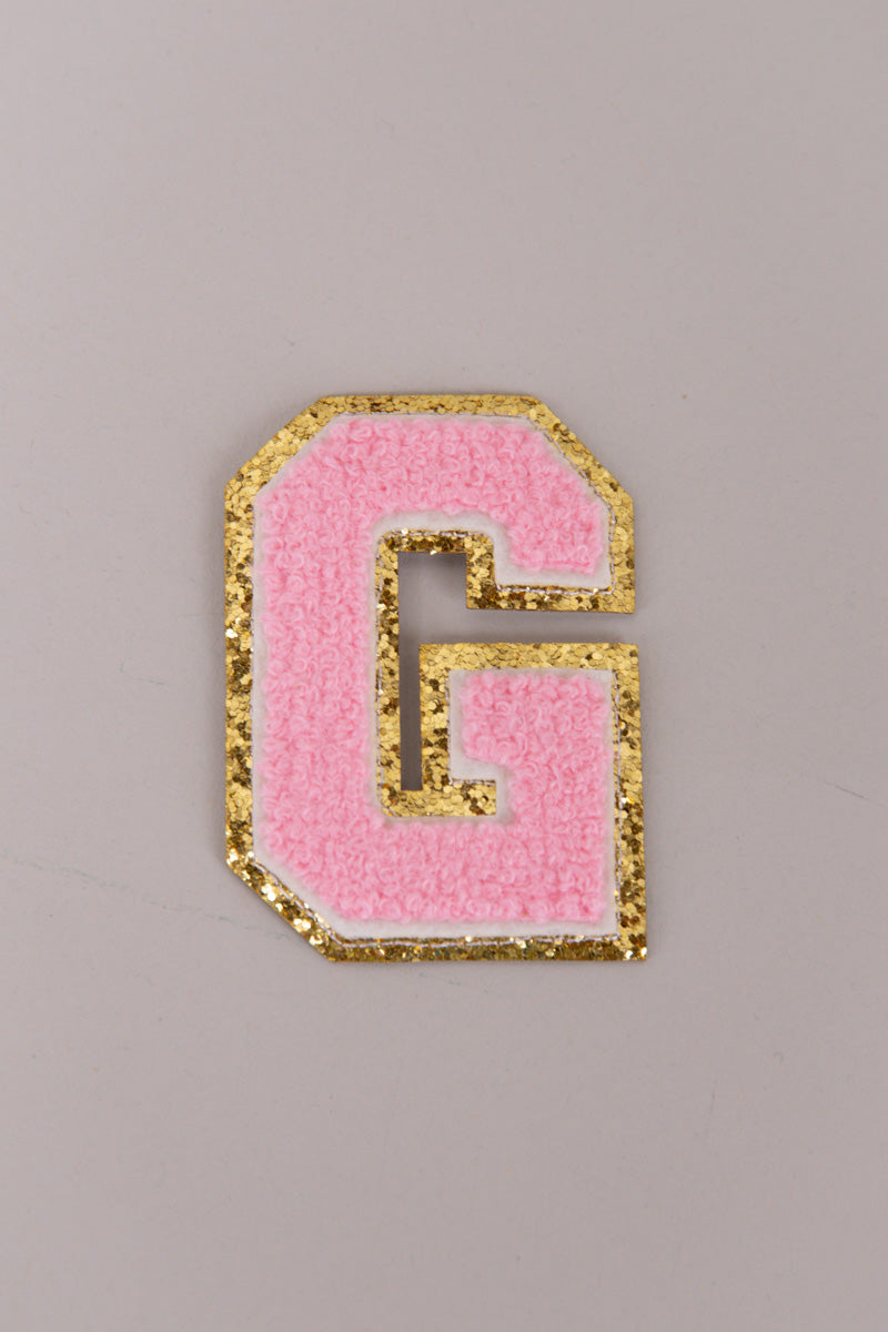 Chenille Adhesive Letter Patches- Light Pink 5.5cm、mySite、hinf8tx79