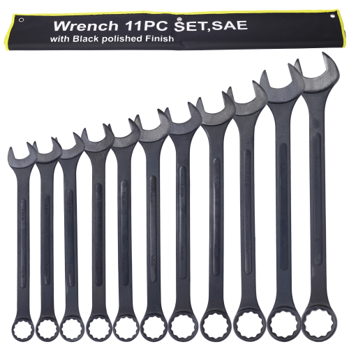 Jumbo Combination Wrench Set extra large, Metric, 11-piece, 34 to 50mm,Black Oxide, with Pouch、、eastwooduniform