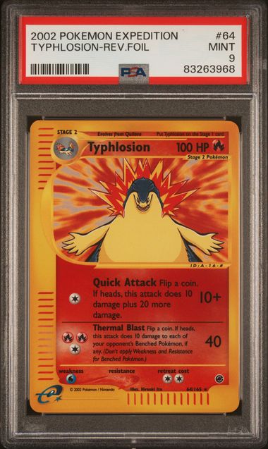 Typhlosion Reverse Holo #64 PSA 9 Expedition Base Set、mySite、waistdrama