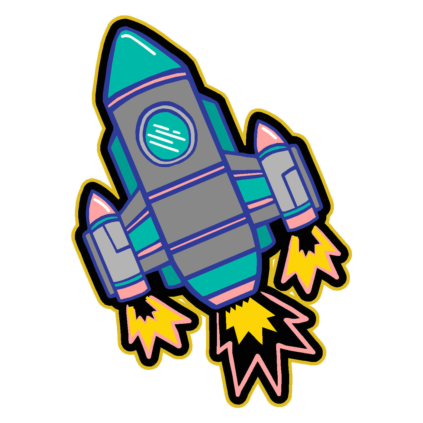  Spaceship Vinyl Sticker Decal、mySite、ghnorth