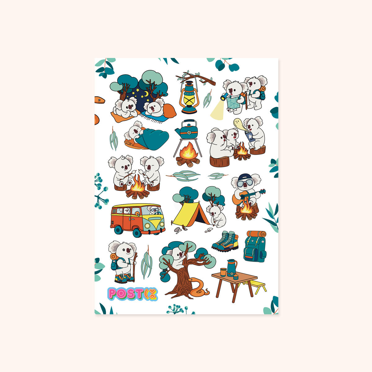  Koalas Campsite Sticker Sheet、mySite、ghnorth