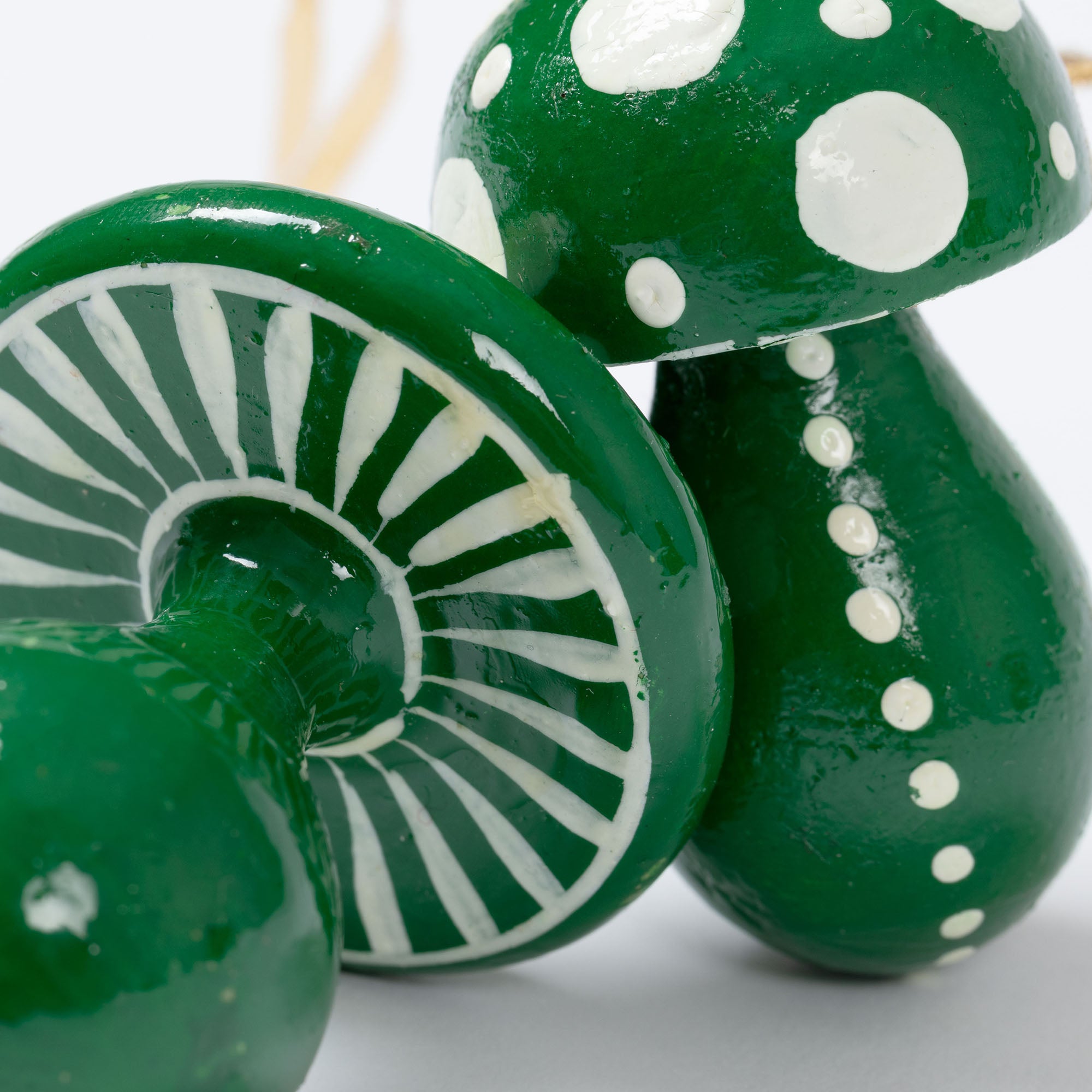 Hand Painted Mushroom Ornaments - Set of 2、mySite、camillekostekn