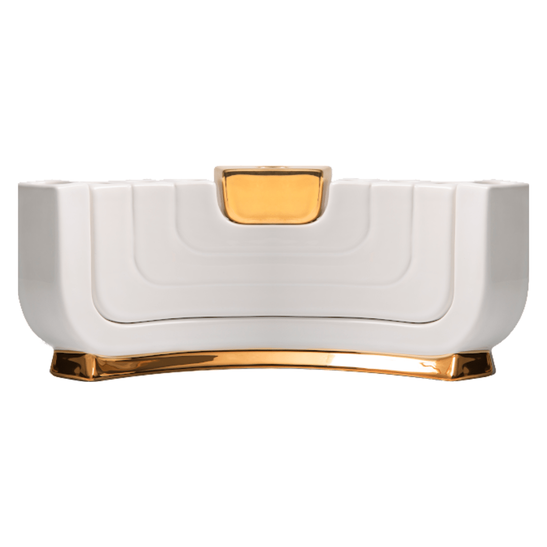 Menokiah Lux Menorah/Shabbat Candlesticks by Mi Polin - Gold、mySite、topwebapps