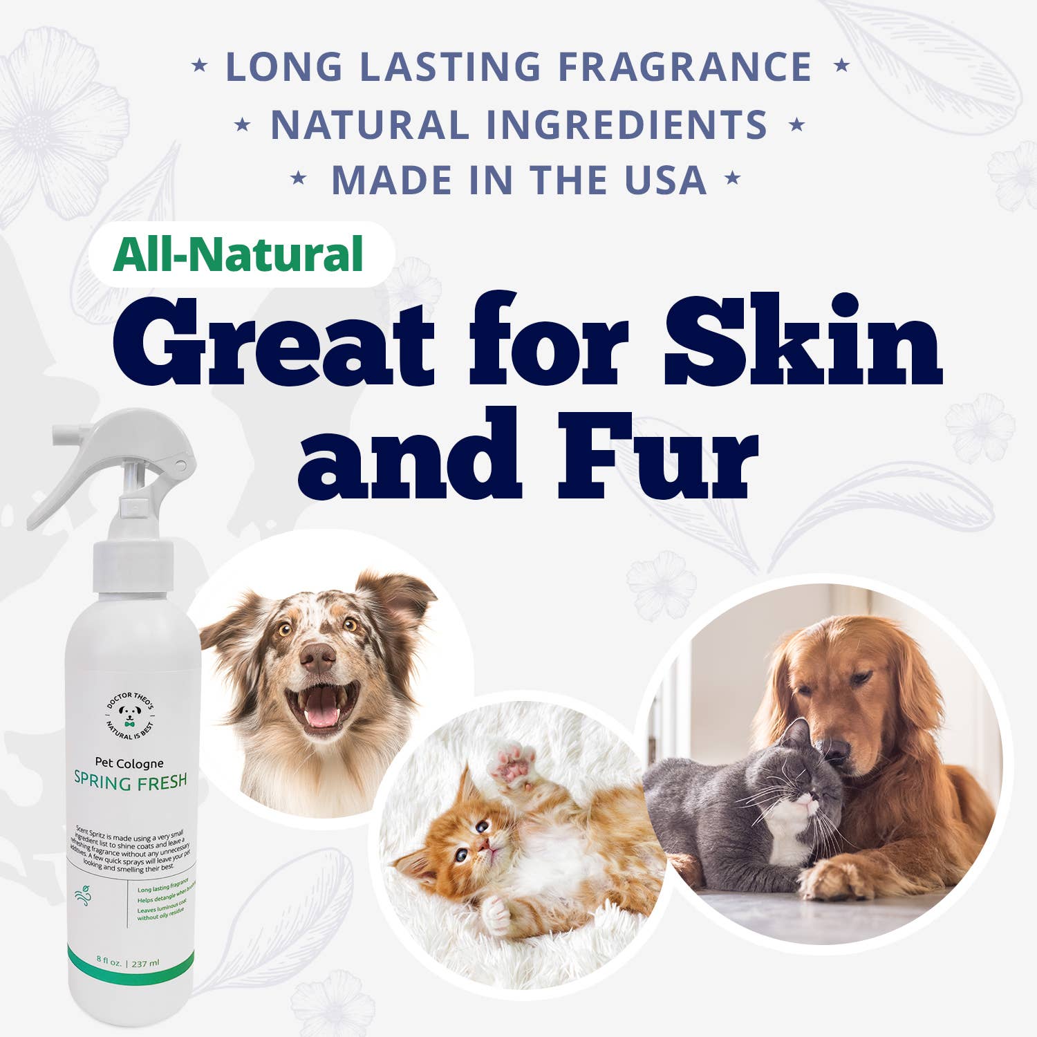 Doggie Deodorant All Natural Spring Fresh Dr Theos USA MADE、mySite、g9winljtr