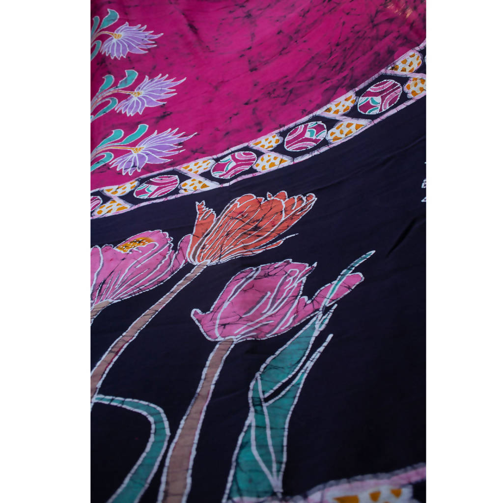 Festive Wear | Maheshwari Cotton Silk Batik Saree | Pink、mySite、camillekostekn