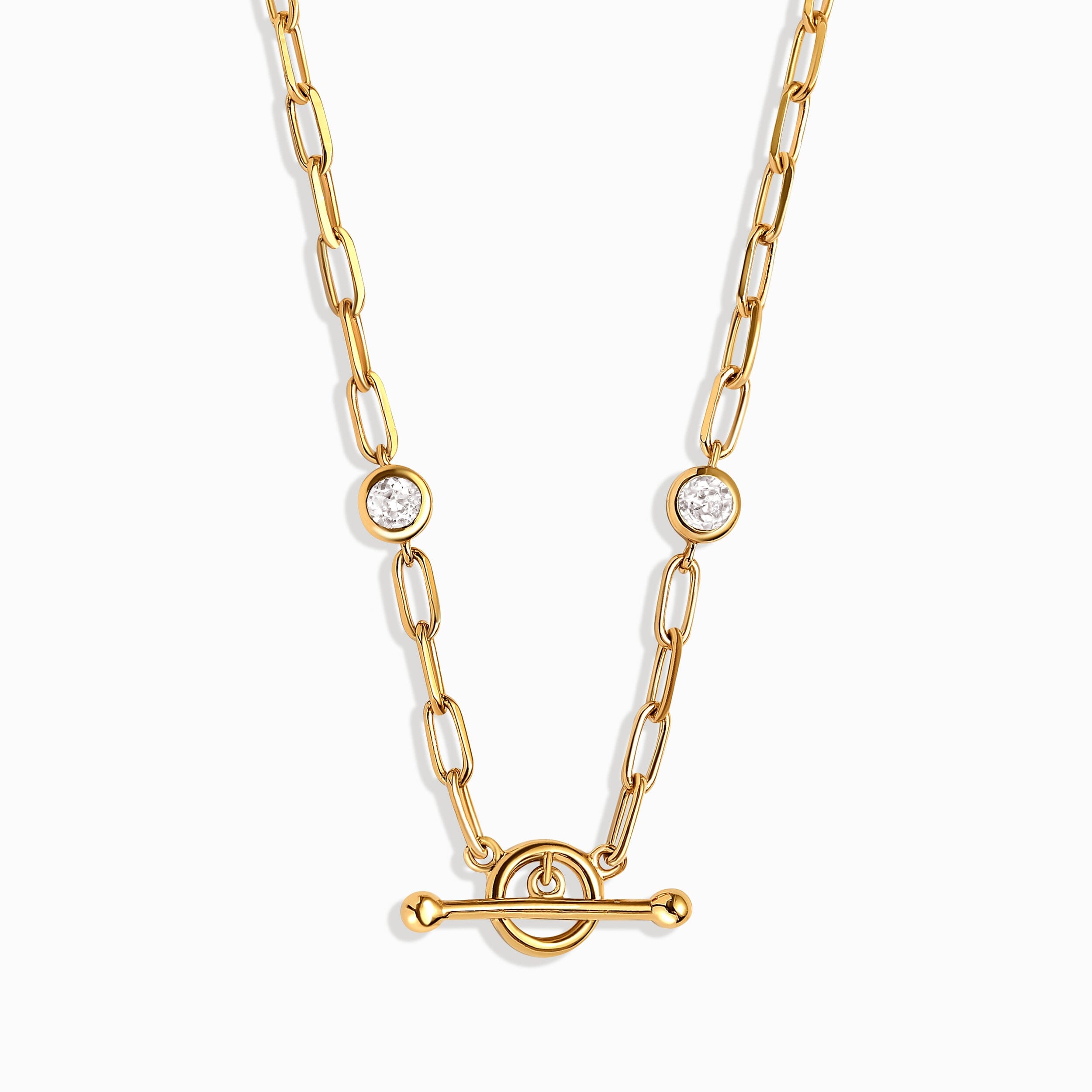 White Zircon Widelink Necklace - Talia T-Lock Look、mySite、hinf8tx79