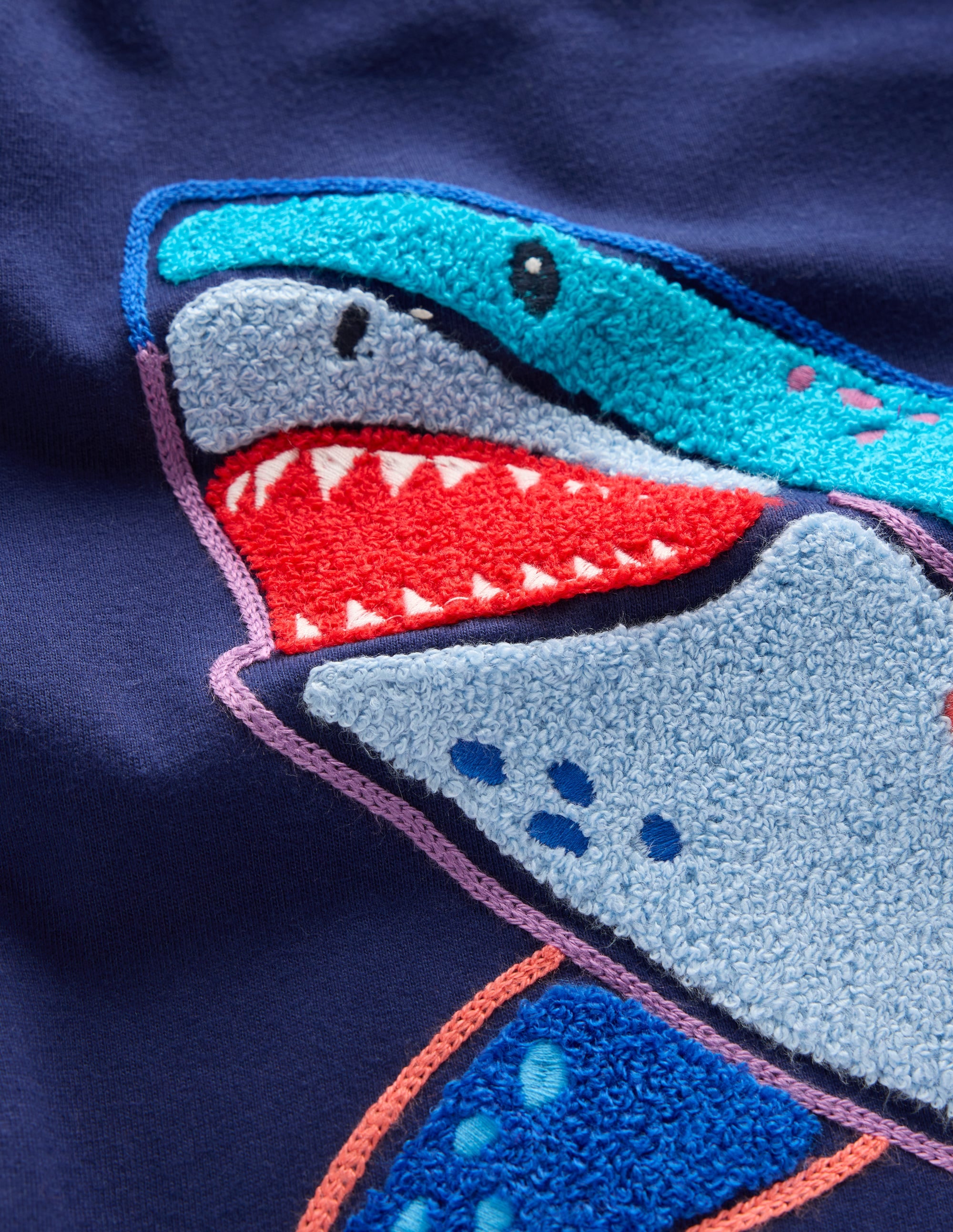  Chain Stitch T-Shirt-Medieval blue Shark、mySite、ashleygrahame