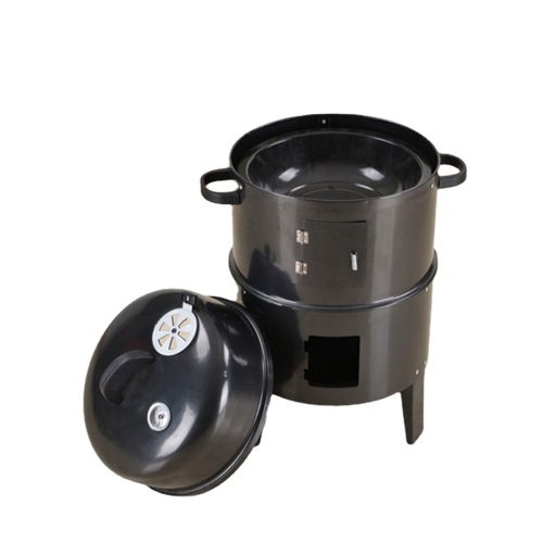 Outdoor double-layer grill, charcoal wood fired braising and smoking stove、、eastwooduniform