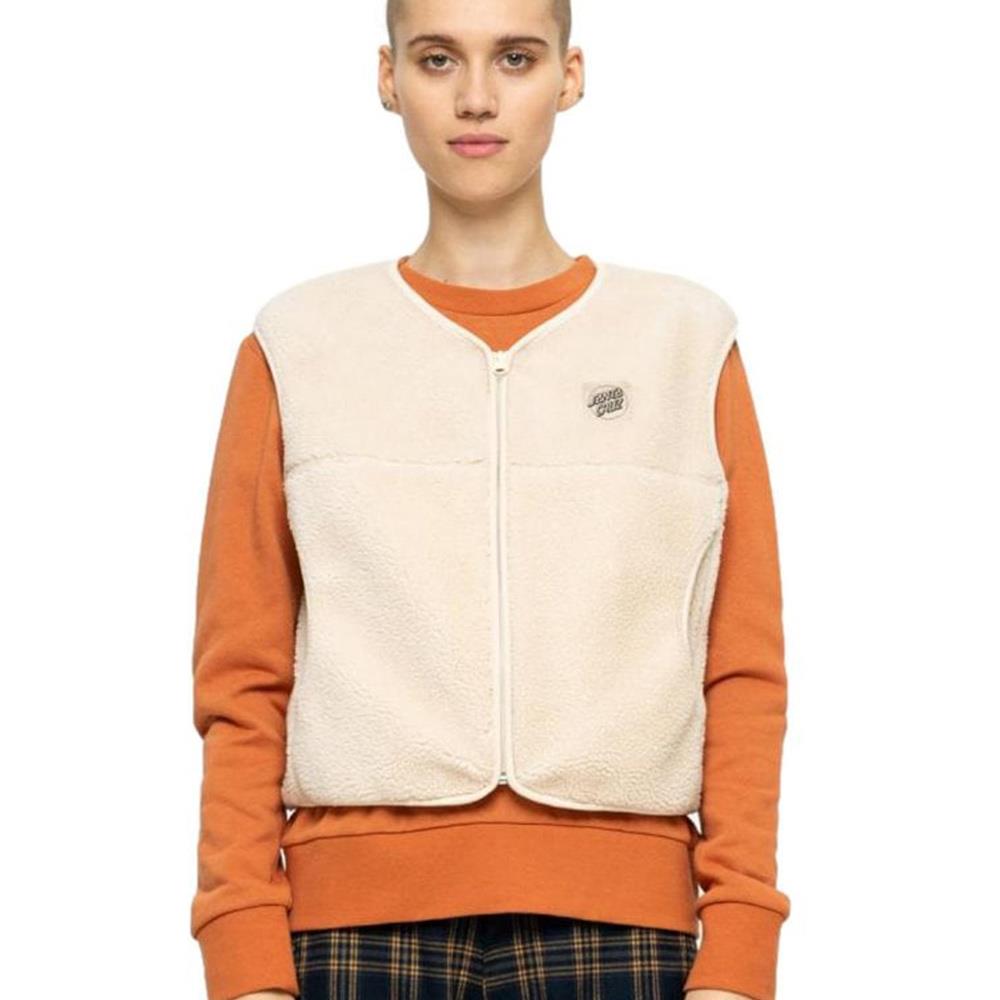  Santa Cruz Womens Opus Dot Teddy Vest Jacket - Off White、mySite、merchandisen