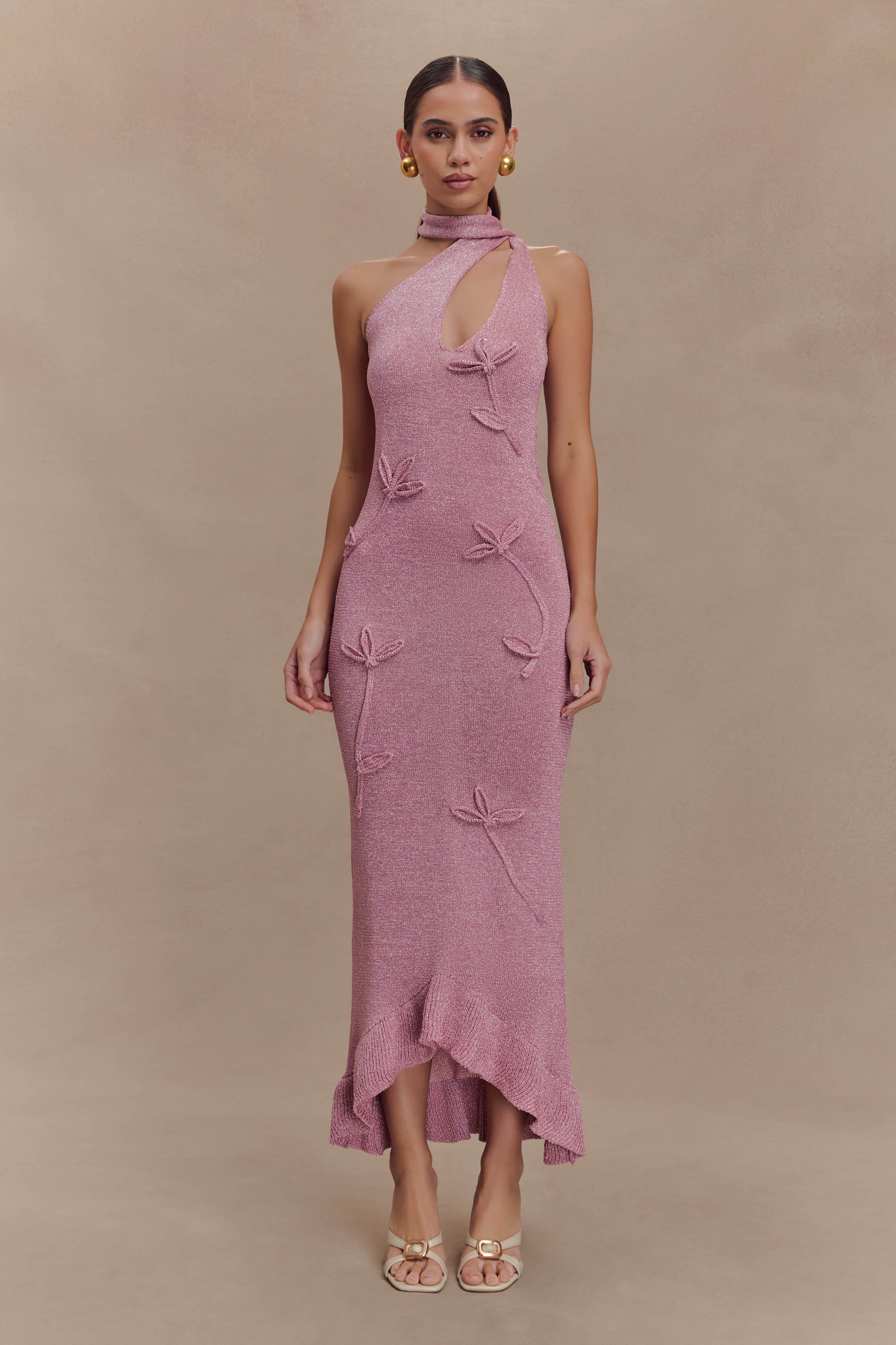 Celestino Floral Metallic Knit Maxi Dress - Pink、mySite、solidvoid