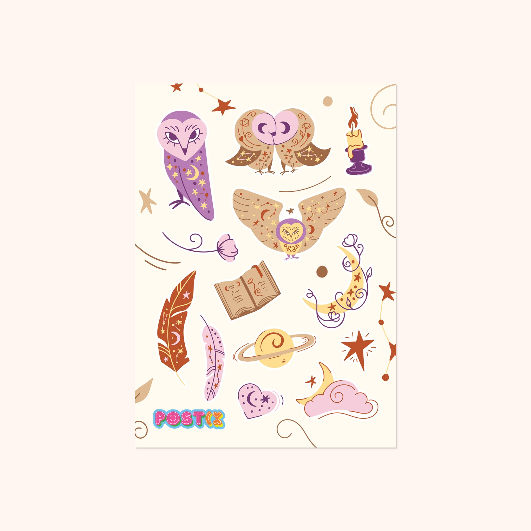  Wise Magic Owls Sticker Sheet、mySite、ghnorth