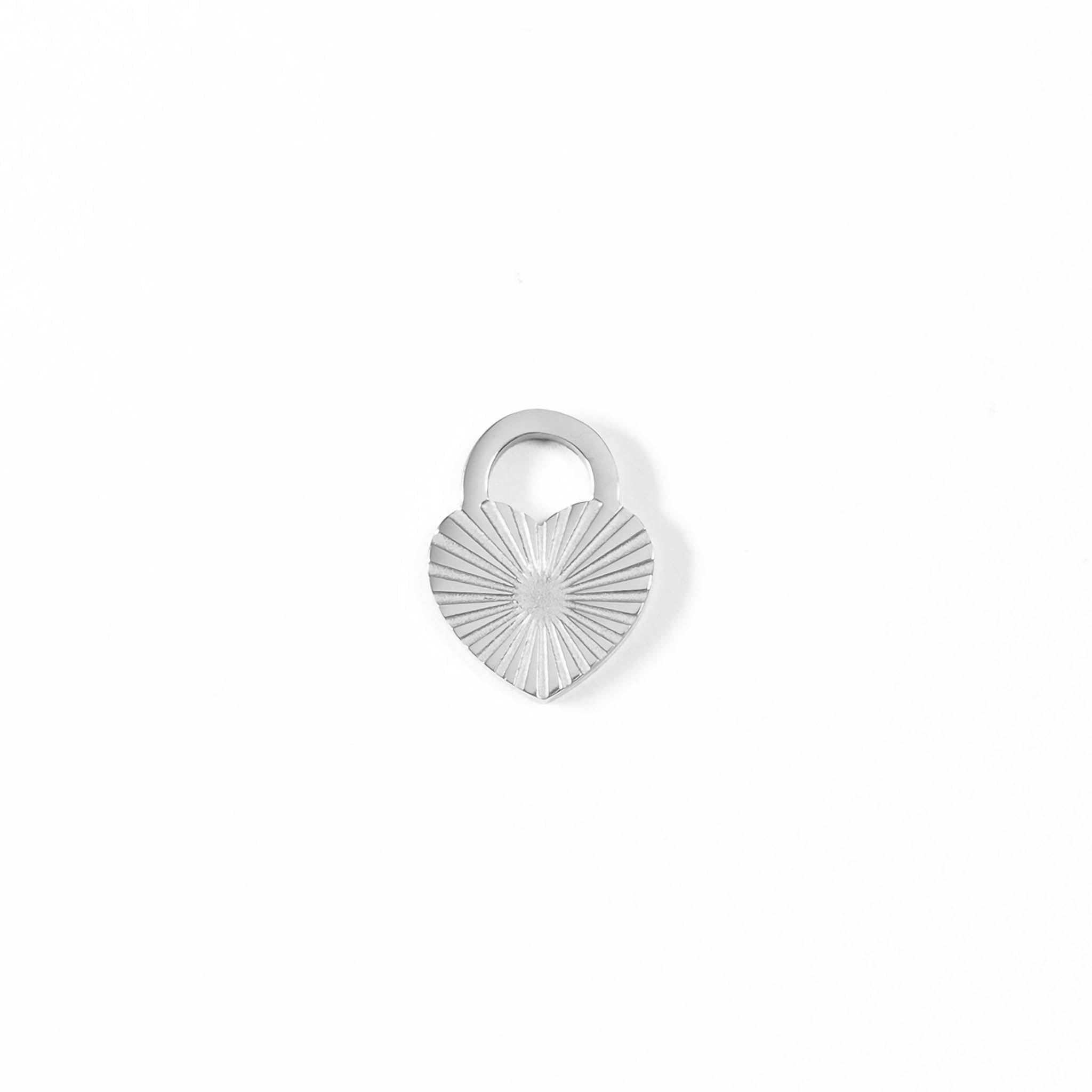 18K Gold PVD Stainless Steel Sunburst Heart Lock Charm / PDL0022、mySite、dreamappss