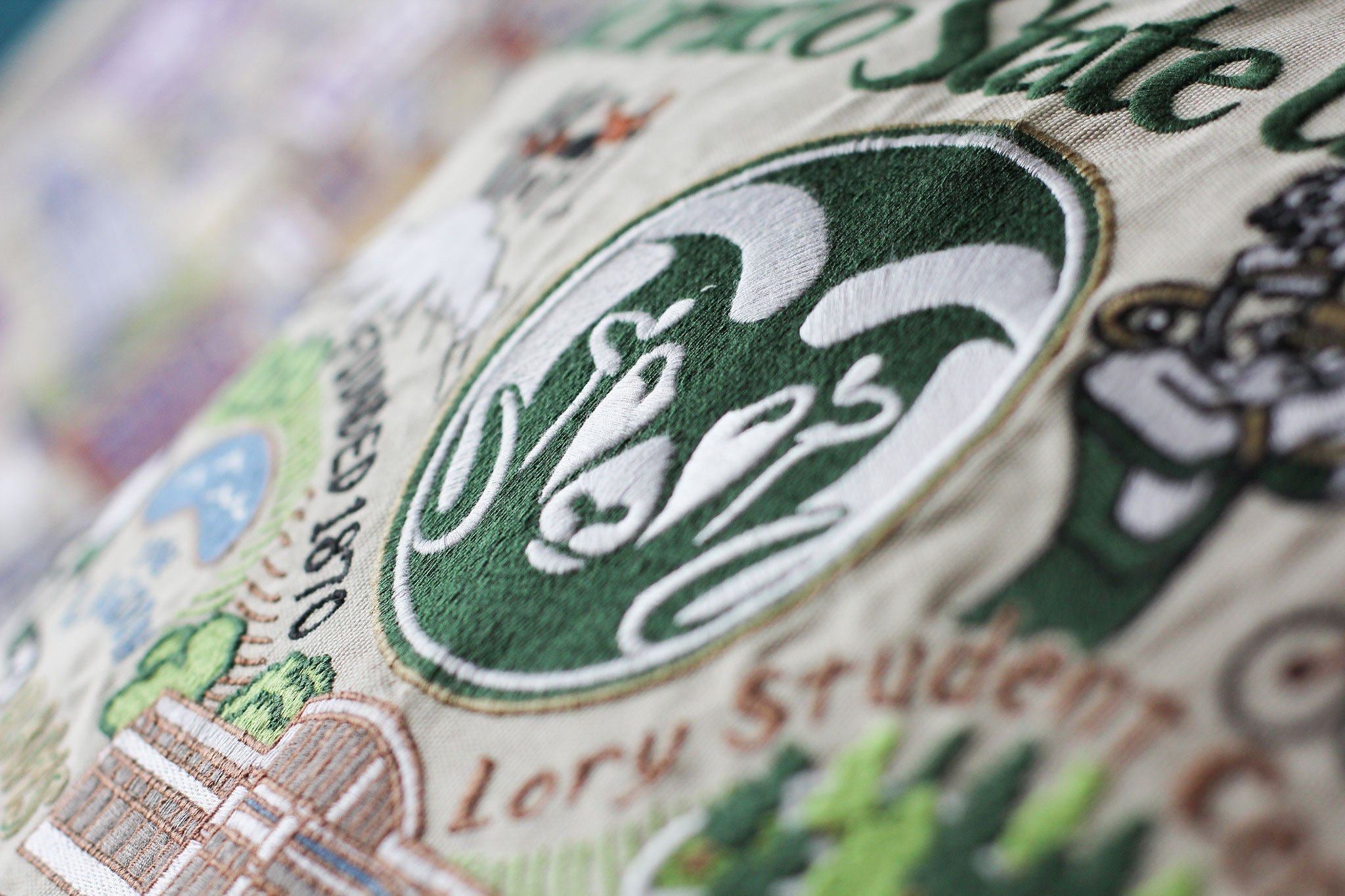 Colorado State University Collegiate Embroidered Pillow、mySite、g9winljtr