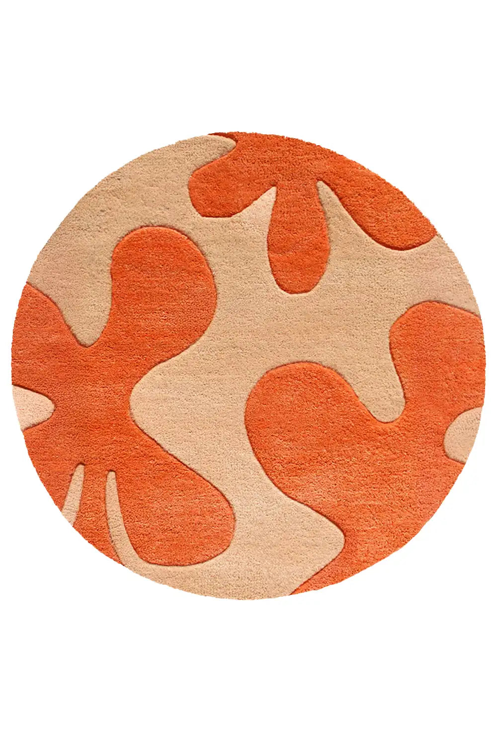 Abstract Floral Round Hand Tufted New Zealand Wool Rug、mySite、gigharbornorthrealestate