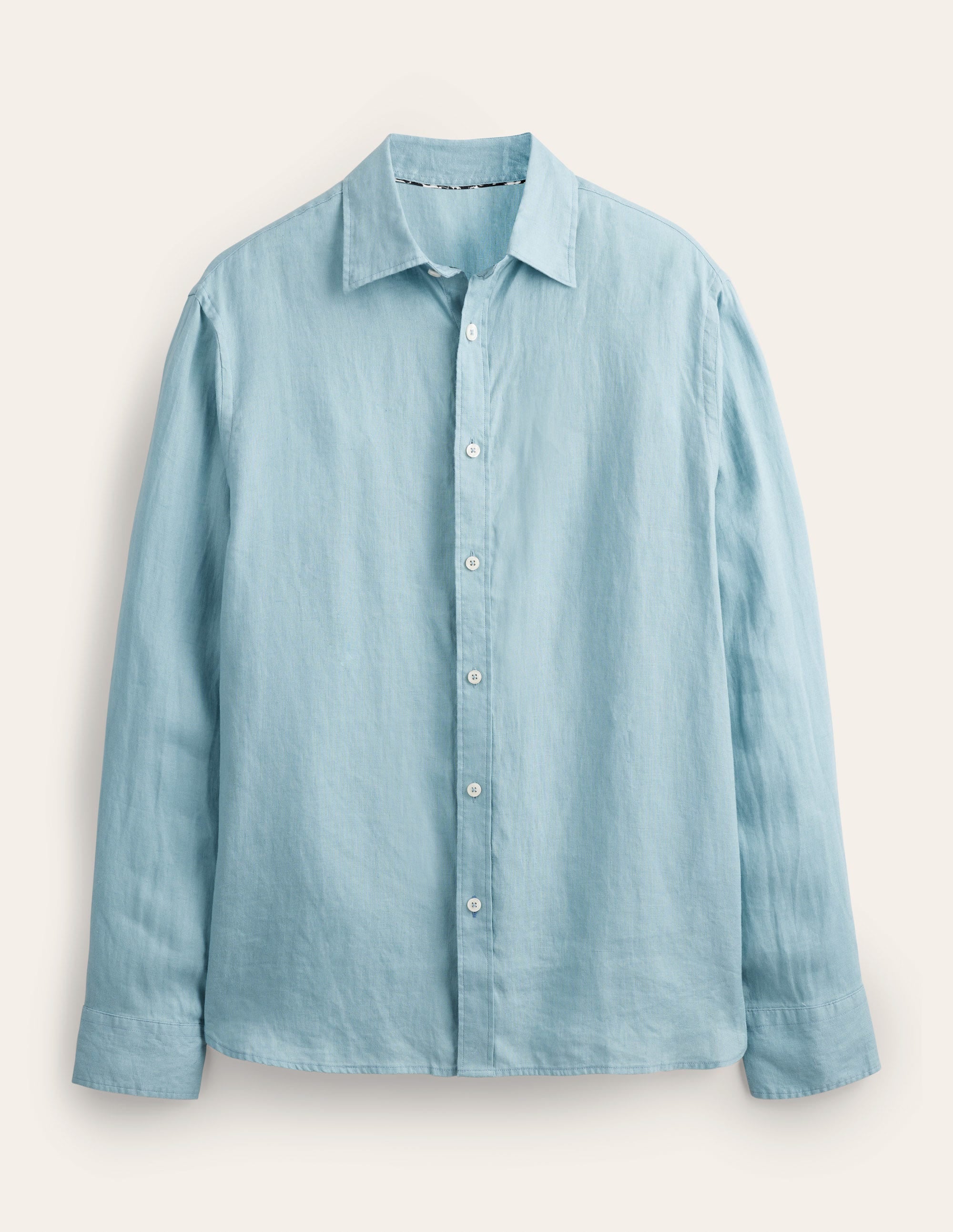  Cutaway Collar Linen Shirt-Washed Blue、mySite、ashleygrahame