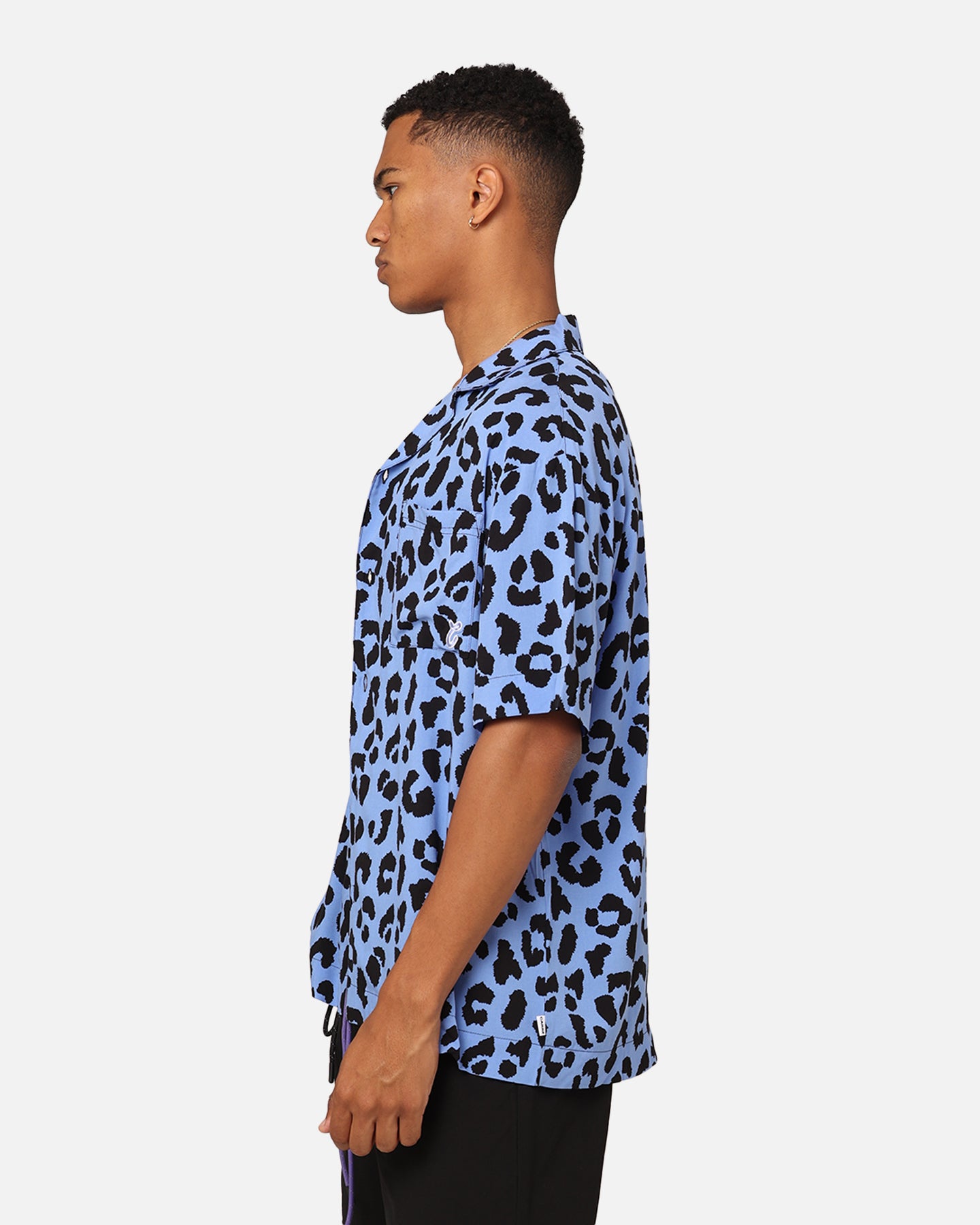 Carre Leo Short Sleeve Button Up Shirt Purple/Black、mySite、zt4zffjzw