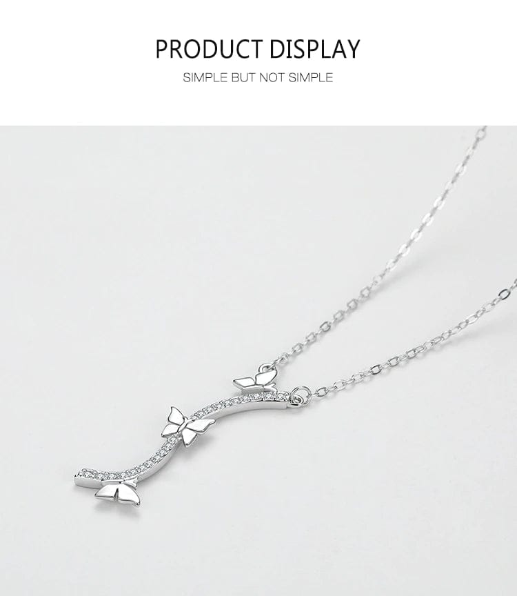 Elegant Butterfly Necklaces and Ring in Fine 925 Sterling Silver with CZ、mySite、g9winljtr