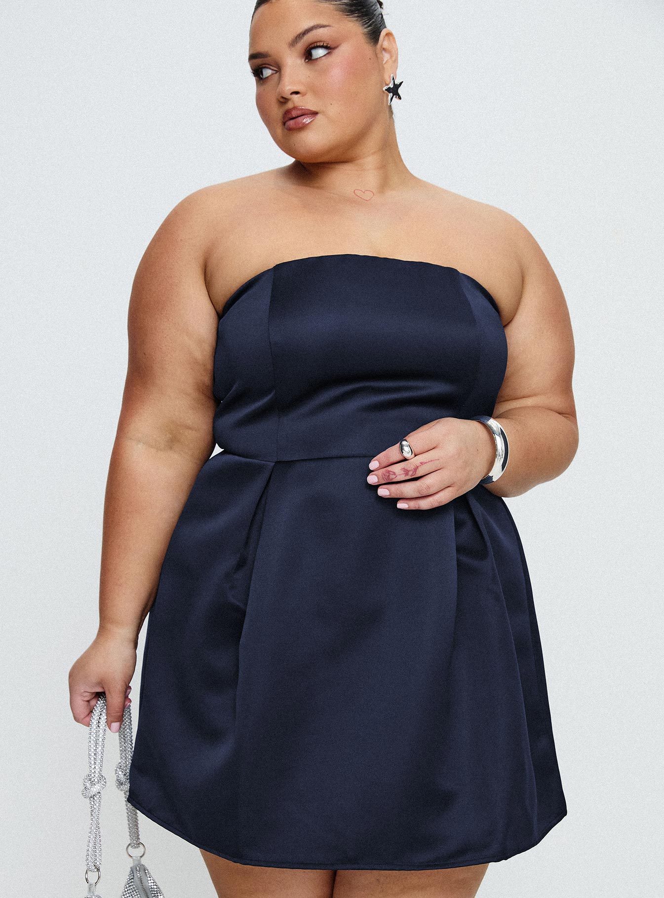 Spader Corset Mini Dress Navy Curve、mySite、solidvoid