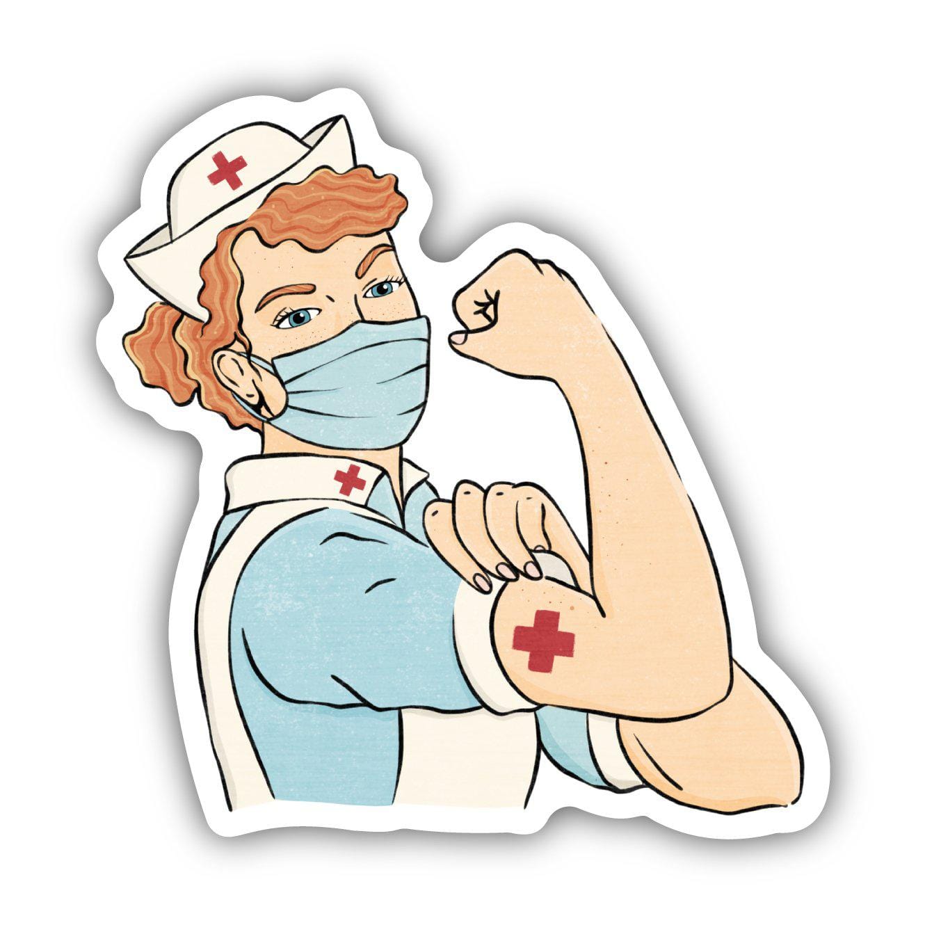  Rosie The Riveter Nurse Red Hair Sticker、mySite、elrpsem3k