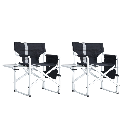  2-piece Padded Folding Outdoor Chair with Side Table and Storage Pockets,Lightweight Oversized Directors Chair for indoor, Outdoor Camping, Picnics and Fishing,Green、、yumabirdnaturehistoryfestival