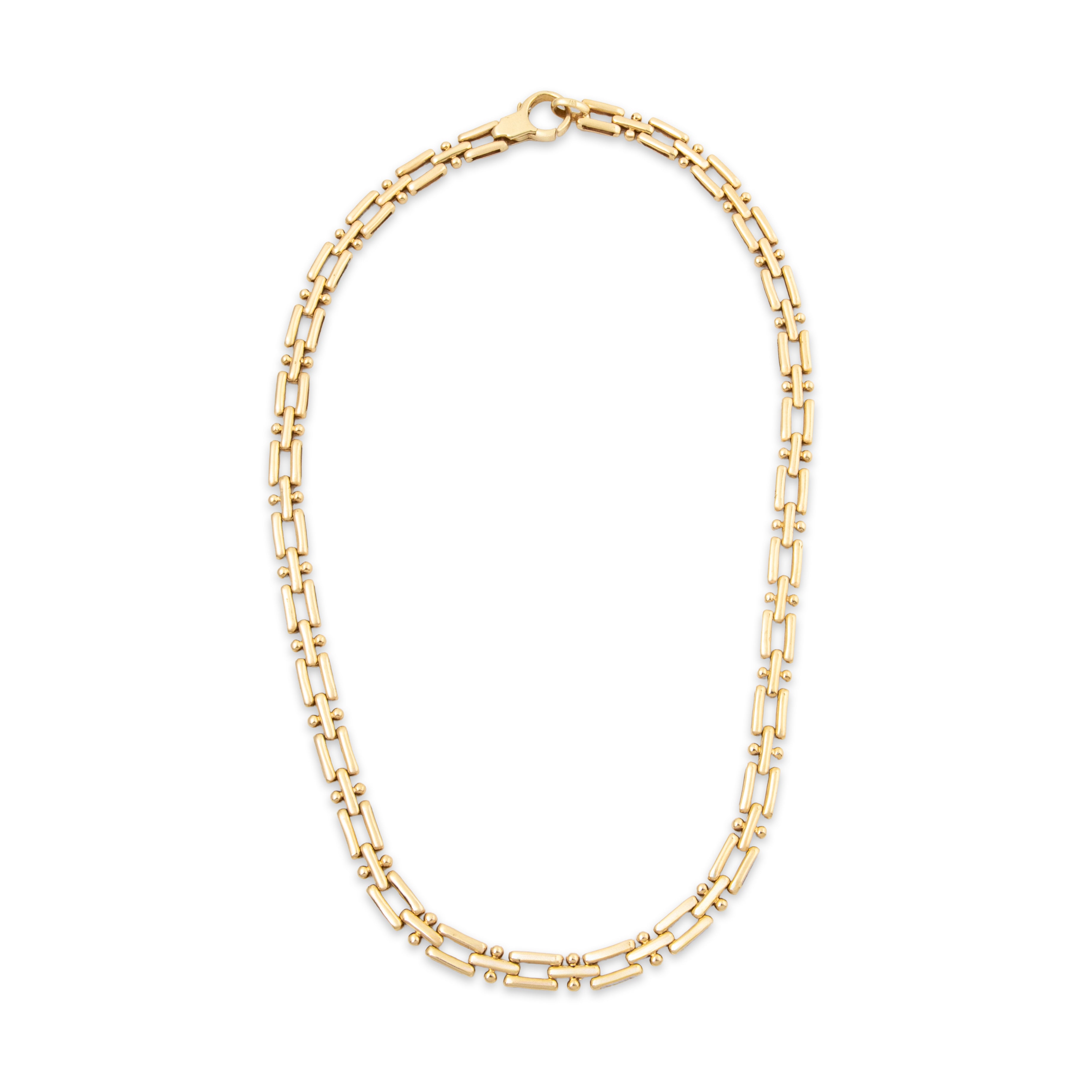 Vintage 14k Yellow Gold Unusual Link Chain Necklace 16、mySite、hinf8tx79