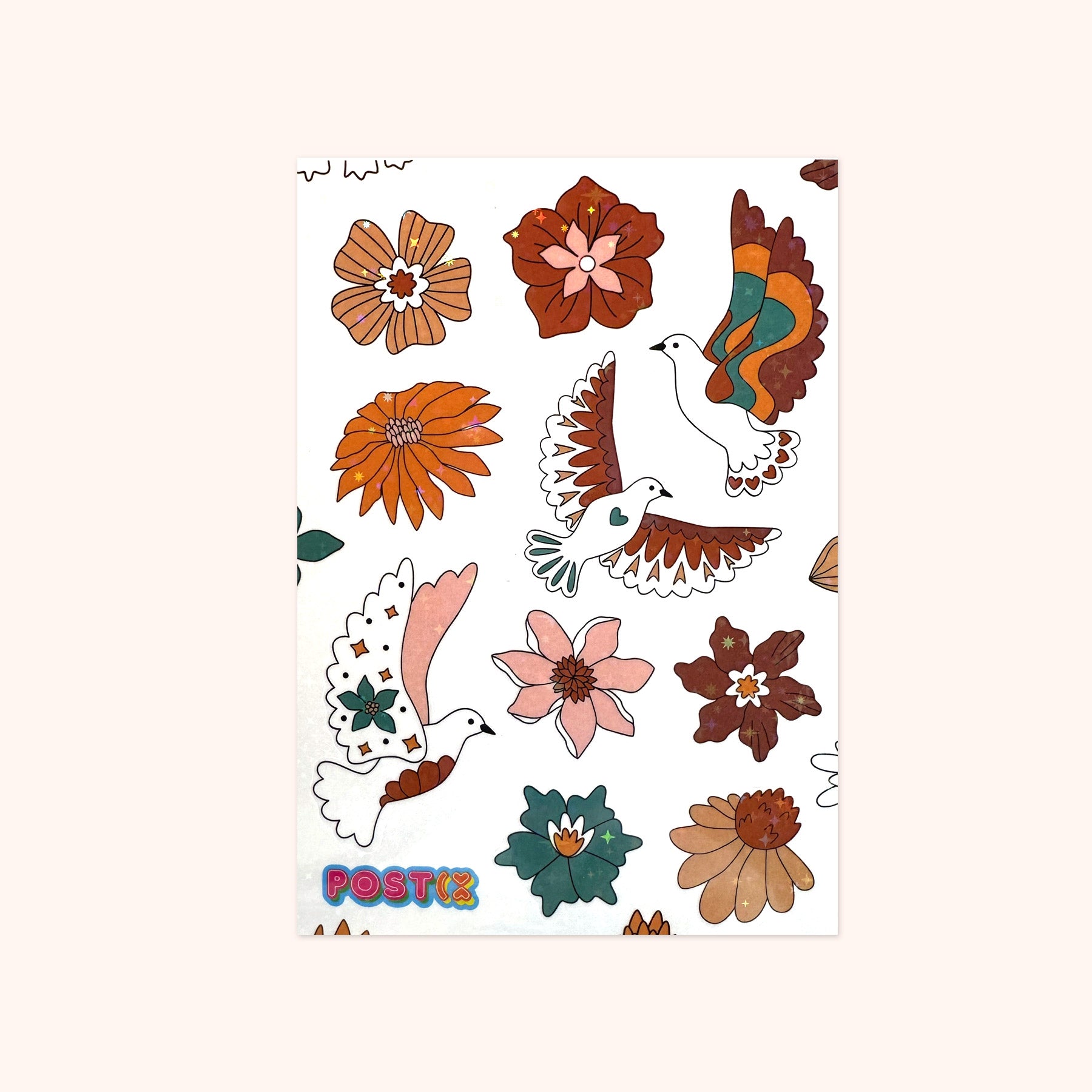  Peace Doves Hologram Sticker Sheet、mySite、ghnorth