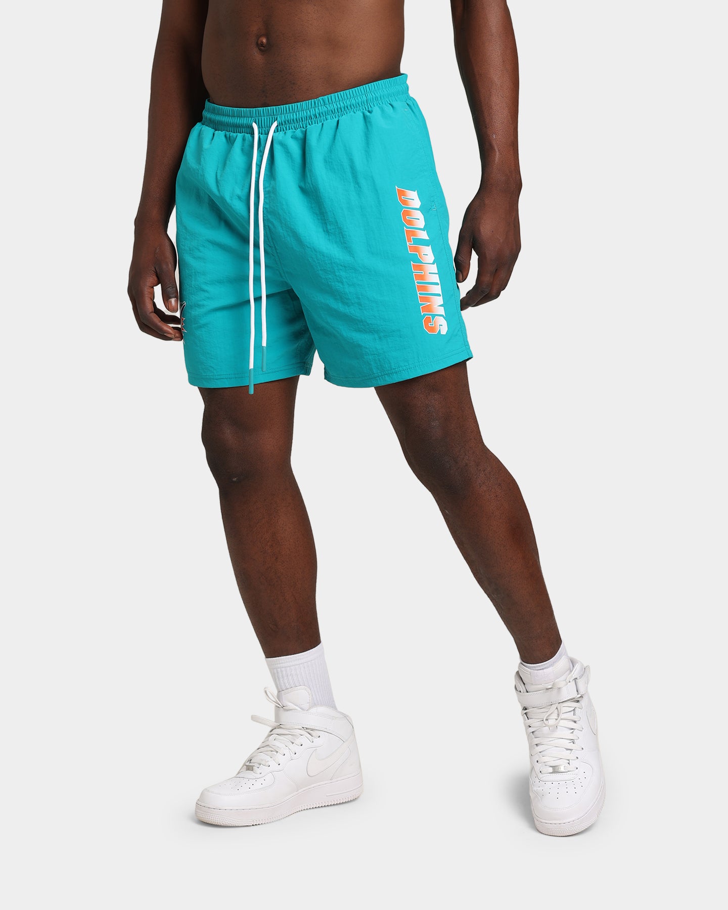 Majestic Athletic Miami Dolphins Chrome Font Beach Shorts Teal、mySite、zt4zffjzw