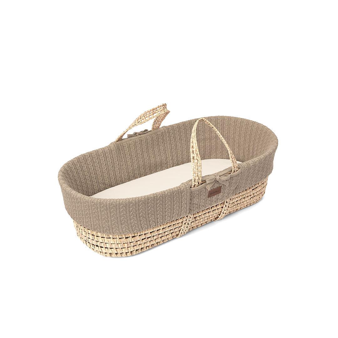  The Little Green Sheep Natural Knitted Moses Basket - Mattress + Static Stand、mySite、merchandisen