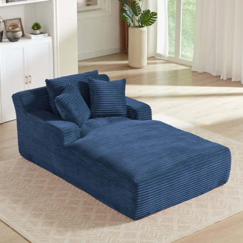  Oversized Chaise Lounge Chair Indoor, Corduroy Upholstered Modern Sofa Couch,No Assembly Required,Comfy Sleeper Sofa for Living Room,Office、、yumabirdnaturehistoryfestival