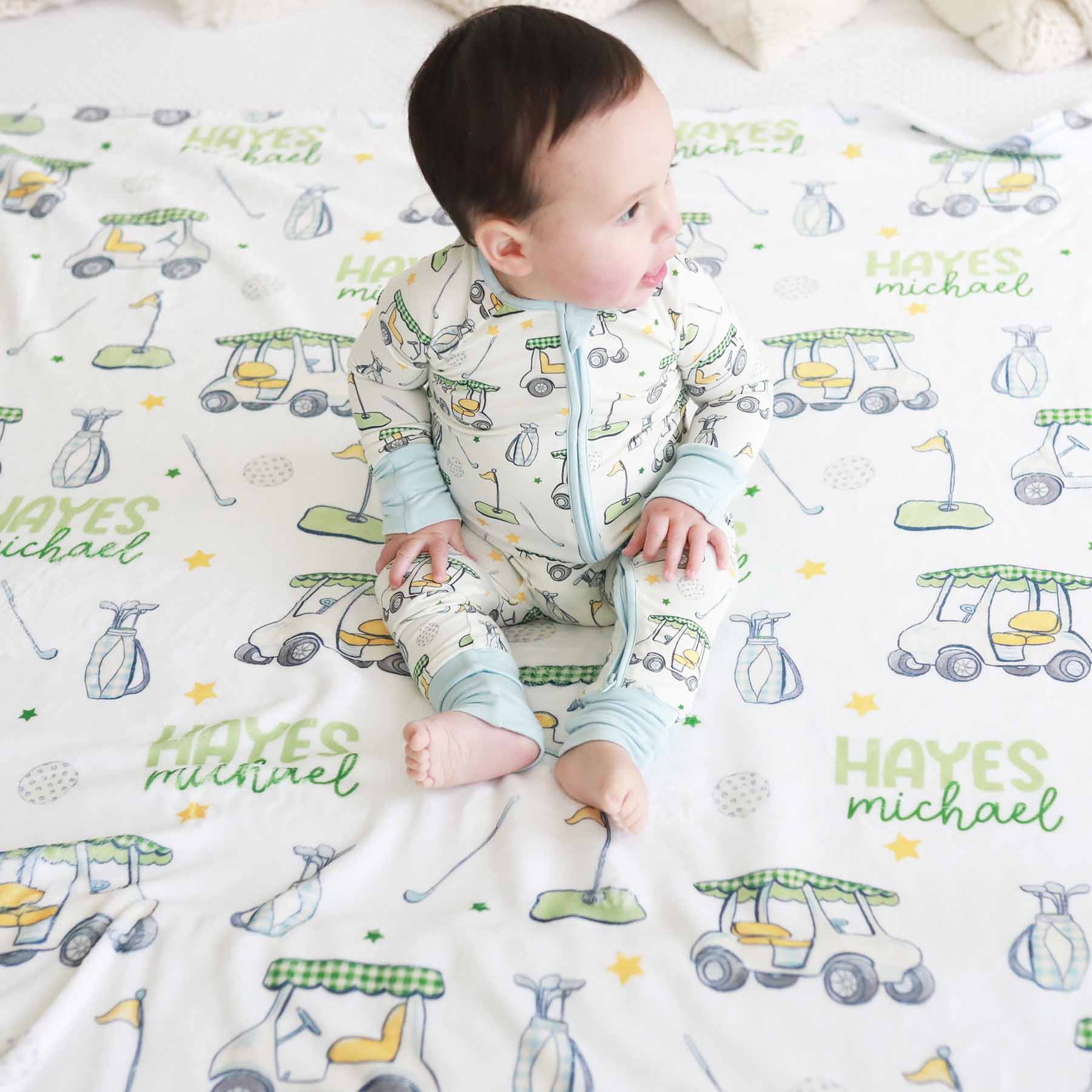  Country Club Cuties Personalized Kids Blanket | Blue、mySite、layawaytickets