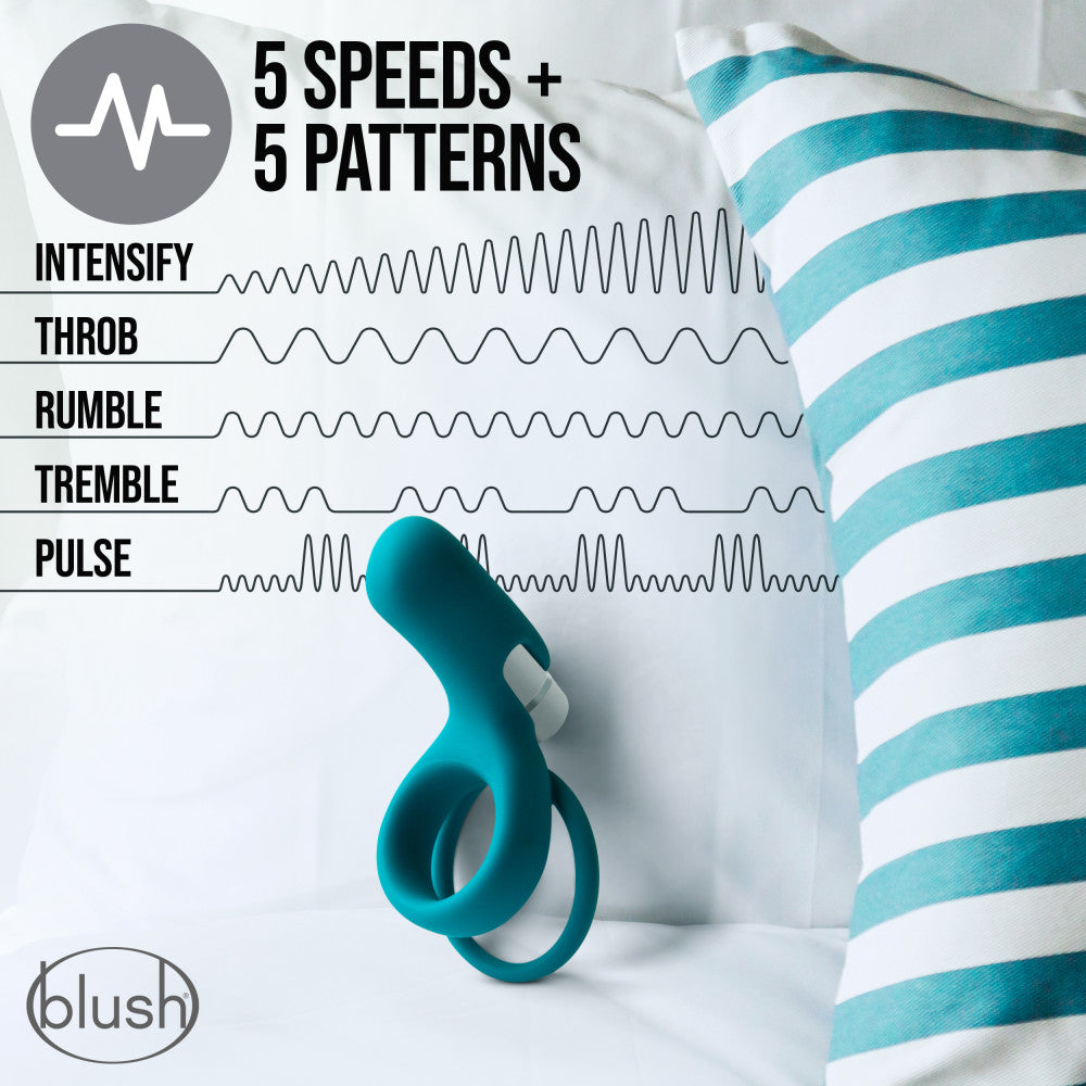 Noje By Blush® | C2 Juniper: Rechargeable Vibrating Penis Ring - Made with Puria™ Silicone、mySite、bottomscart