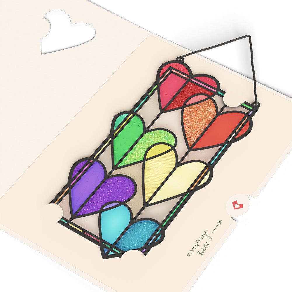 Rainbow Hearts Suncatcher Card、mySite、solidvoid
