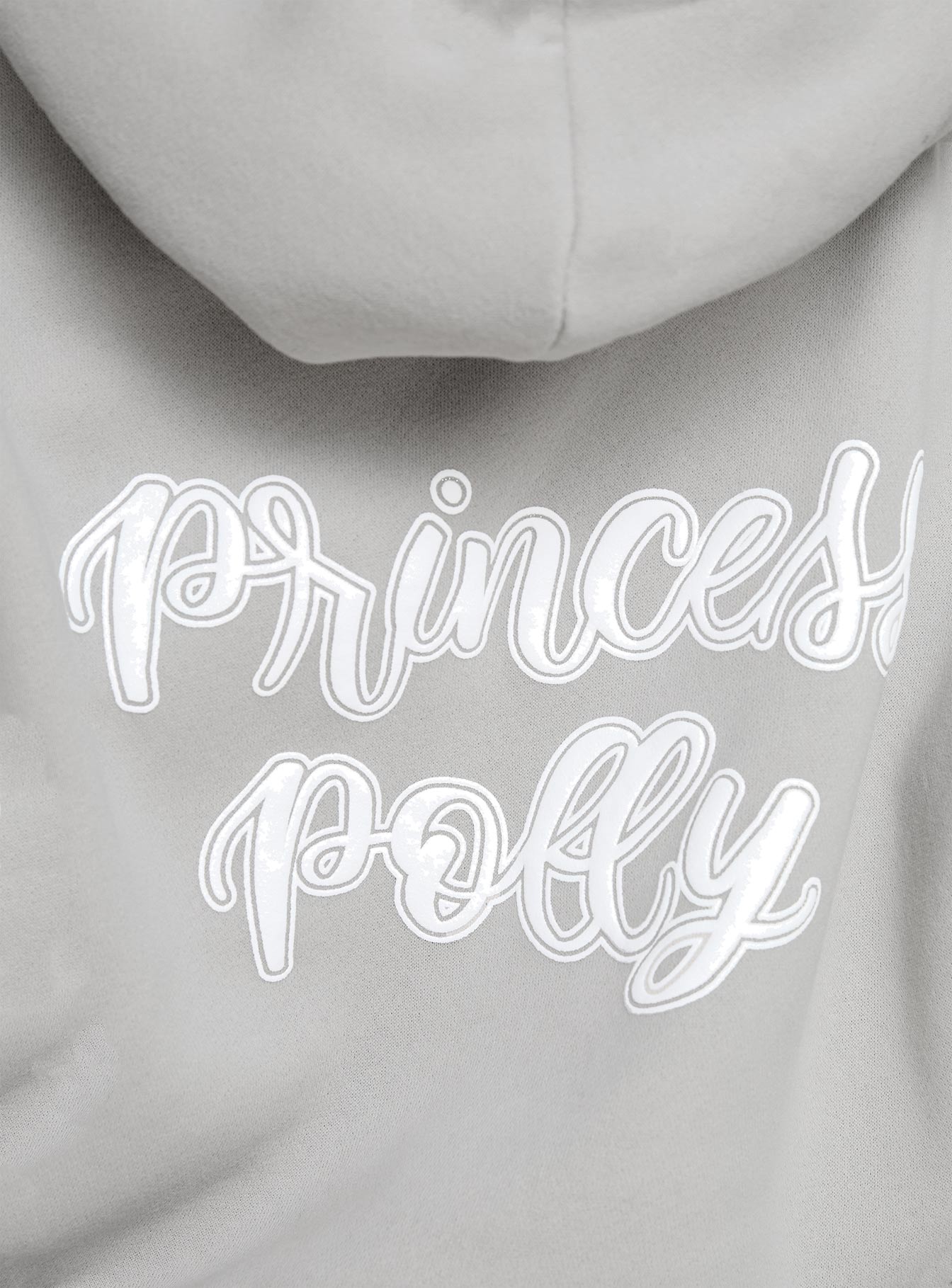 Princess Polly Hooded Sweatshirt Puff Text Grey、mySite、solidvoid