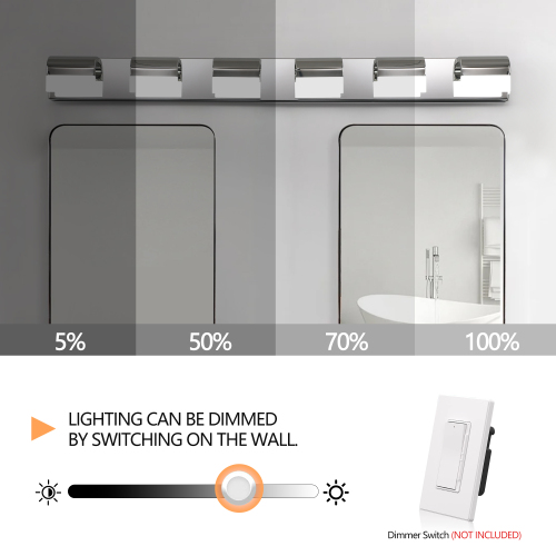 Modern Bathroom Vanity Lighting 6-Light LED Vanity Lights Over Mirror Bath Wall Lighting、、eastwooduniform
