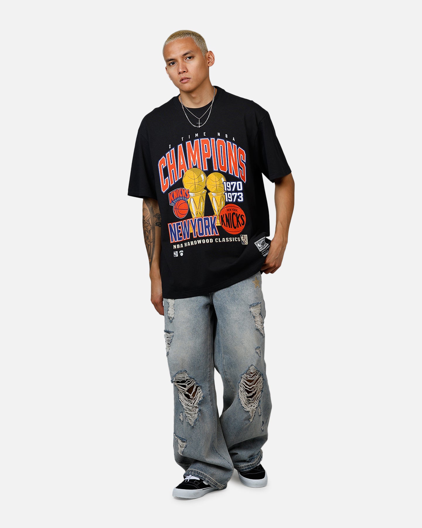 Mitchell & Ness New York Knicks 2-Time T-Shirt Faded Black、mySite、zt4zffjzw