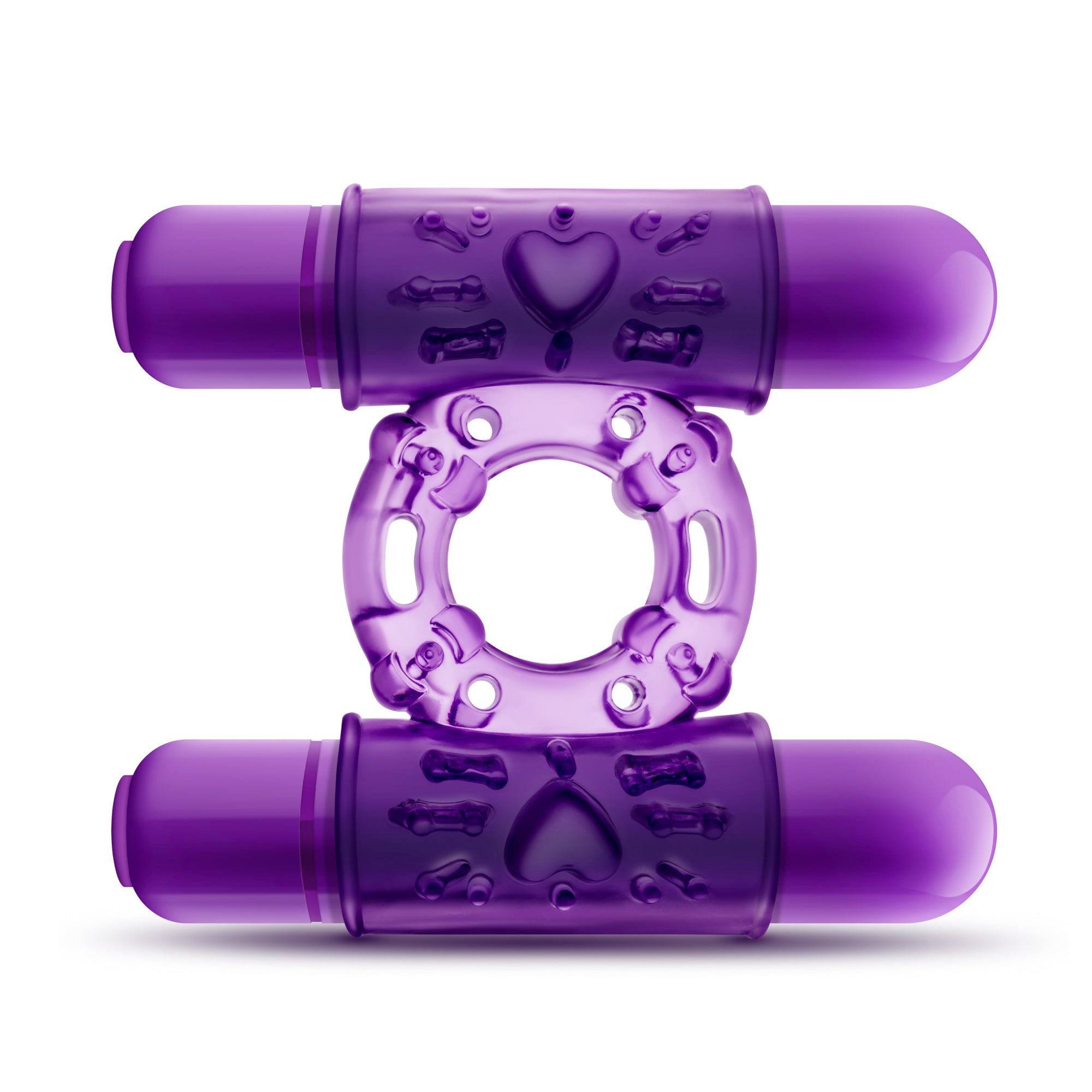 Play With Me By Blush® | Double Play: Purple Dual Vibrating Penis Ring、mySite、bottomscart