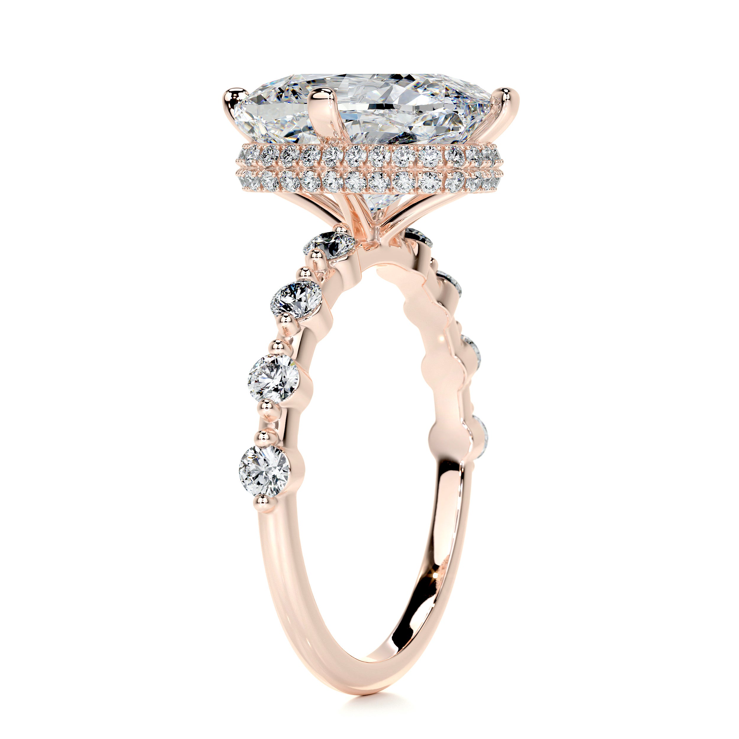 Theresa Moissanite & Diamond Ring -14K Rose Gold、mySite、hinf8tx79