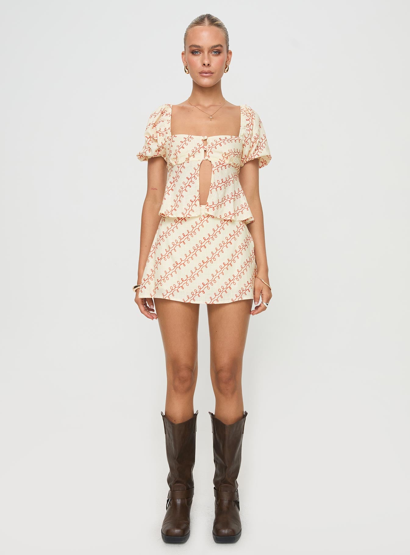 Adios Linen Blend Skort Multi、mySite、solidvoid