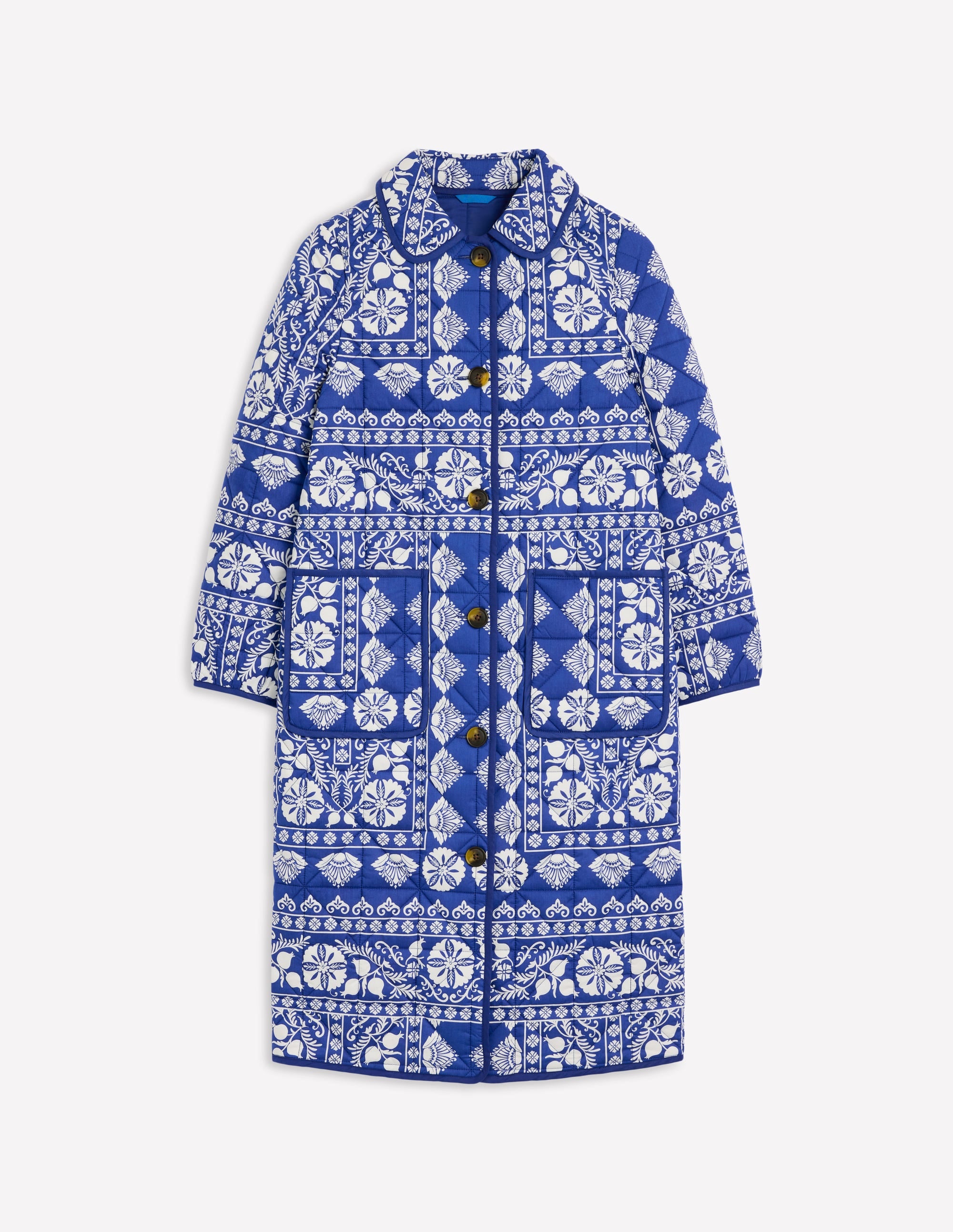  Soft Quilted Coat-Bright Blue, Ornate Stripe、mySite、ashleygrahame